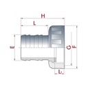 Raccord de tuyau PVC avec écrou 1¼" IG x 30 mm-0