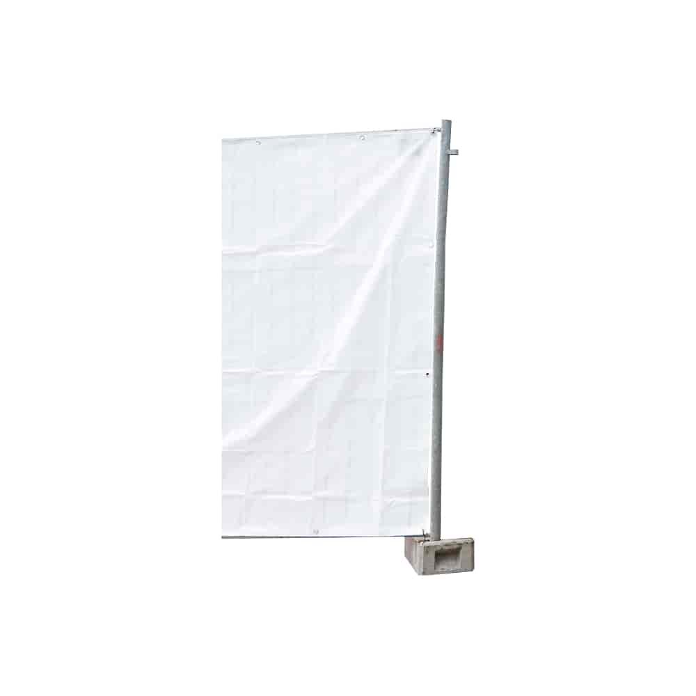 Bâche de clôture de chantier 160g/m² blanc PE 1,76m x 3,41m-0