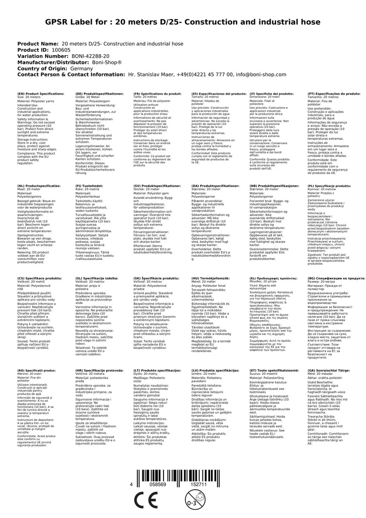 20 mètres D/25- Tuyau de construction et industriel-1