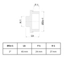 Raccord fileté en laiton bouchon 2" AG-0