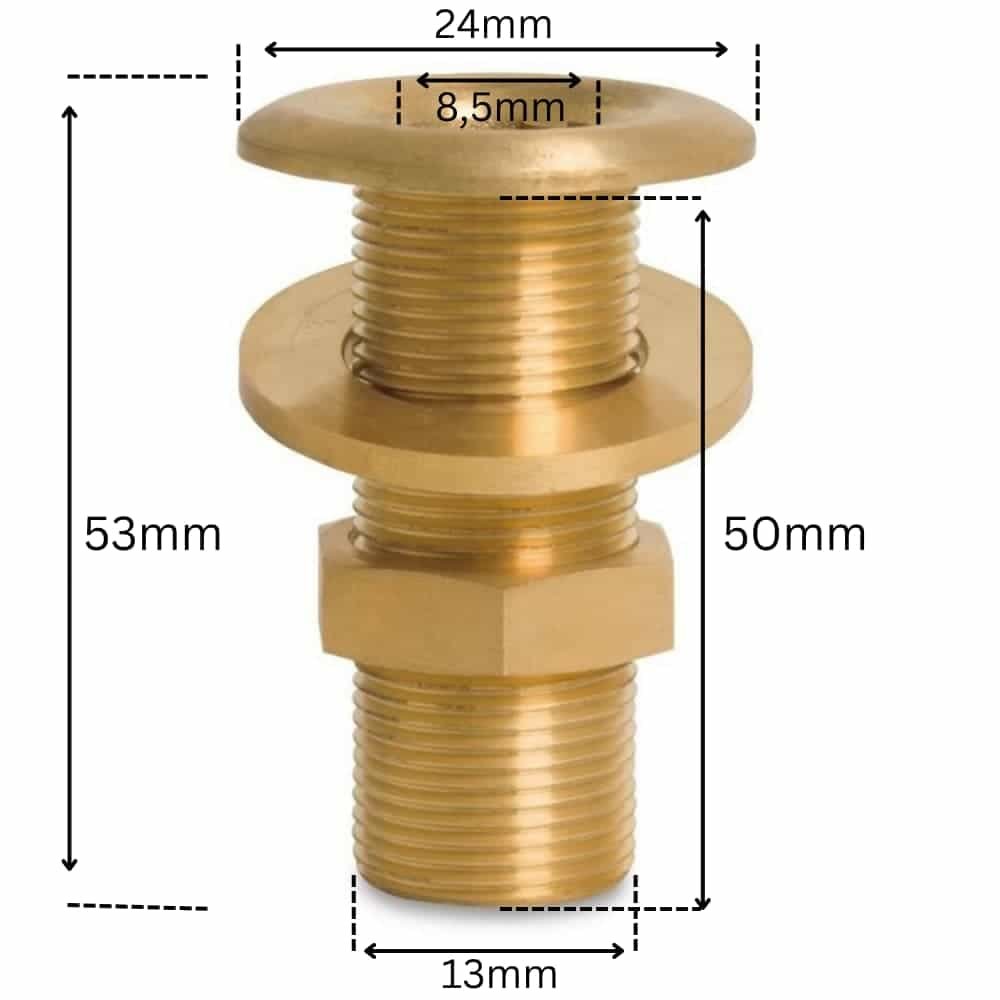 Raccord fileté en laiton traversant 1/4" AG-2