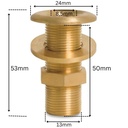 Raccord fileté en laiton traversant 1/4" AG-0