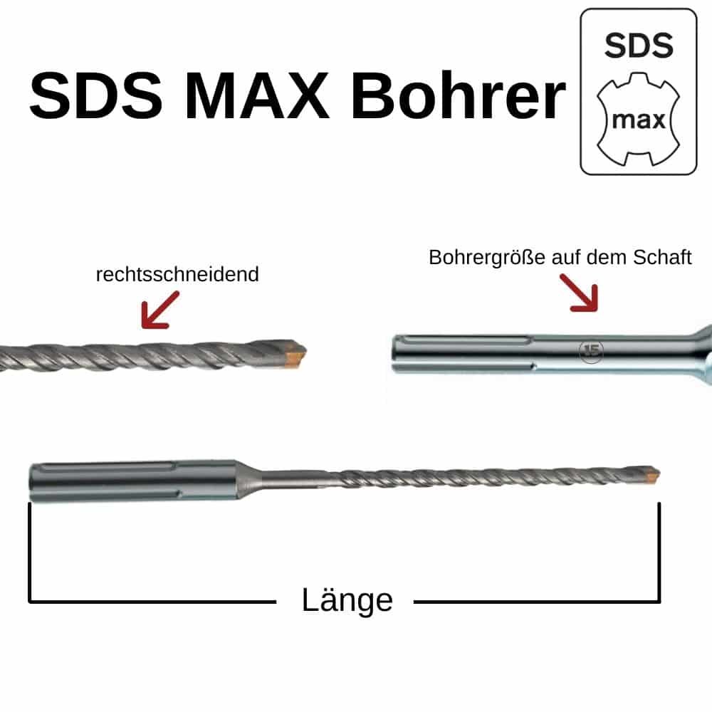 Foret à percussion pour SDS-MAX 4 taillants Ø 22, 0mm x 370mm longueur-0