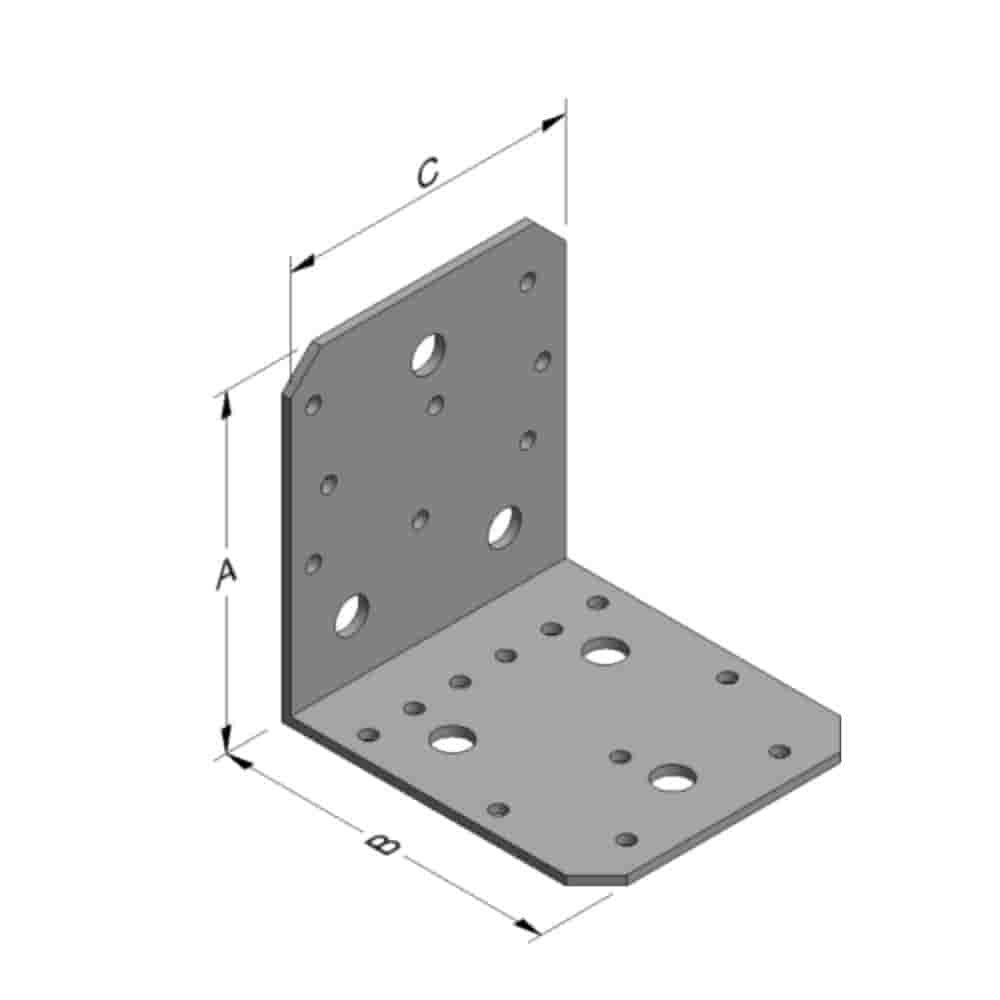 Connecteur d'angle 103 x 103 x 90 x 3 mm sans nervure-0