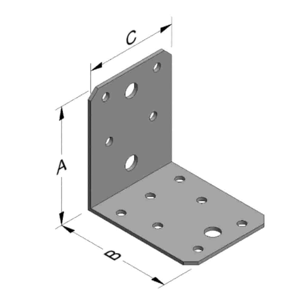 Connecteur d'angle 70 x 70 x 55 x 2 mm sans nervure-0