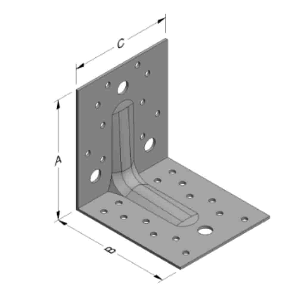 Connecteur d'angle 105 x 105 x 90 x 2 mm avec nervure-0