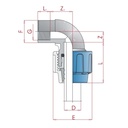 Raccord de tuyau PP PE coudé à 90° 20 x 1/2" IG-0