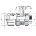 Raccord à visser en PP PE avec vanne à bille 25 x 3/4" IG-0