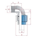 Raccord de tuyau PP PE coudé à 90° 40 x 1 1/4" IG-0