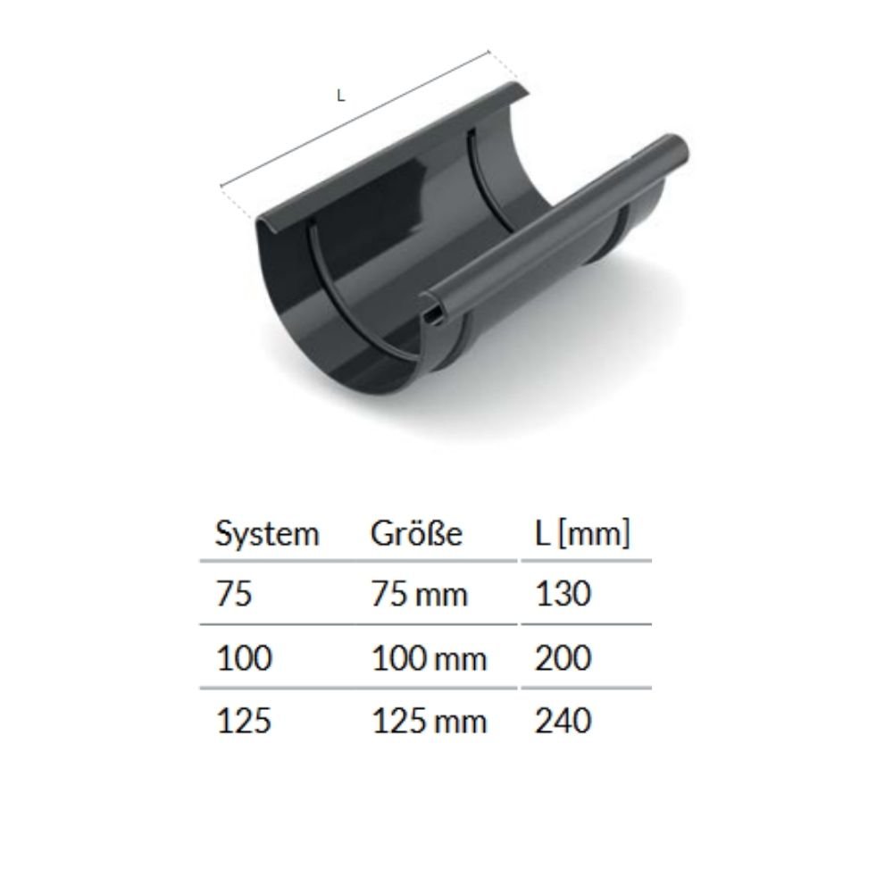 Connexion de gouttière graphite Système 75-0