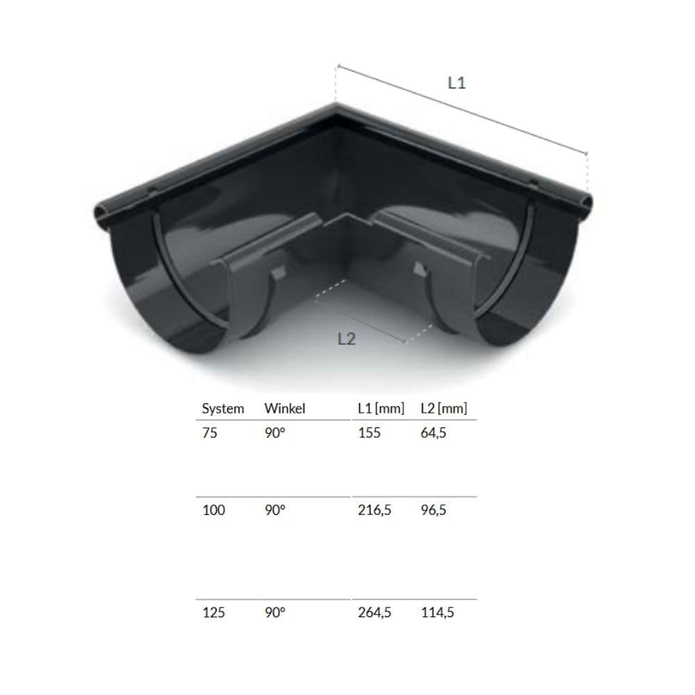 Pièce d'angle extérieure 90° marron Système 75-0