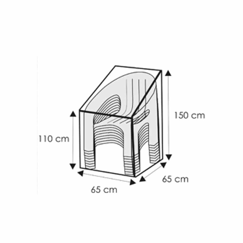 Housse de protection transparente pour chaise empilable, env. 65x65x110/150-0