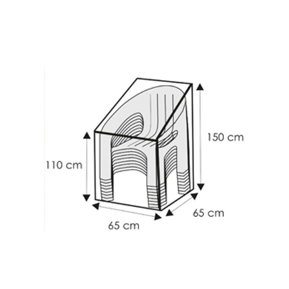 Housse de protection transparente pour chaise empilable, env. 65x65x110/150-0