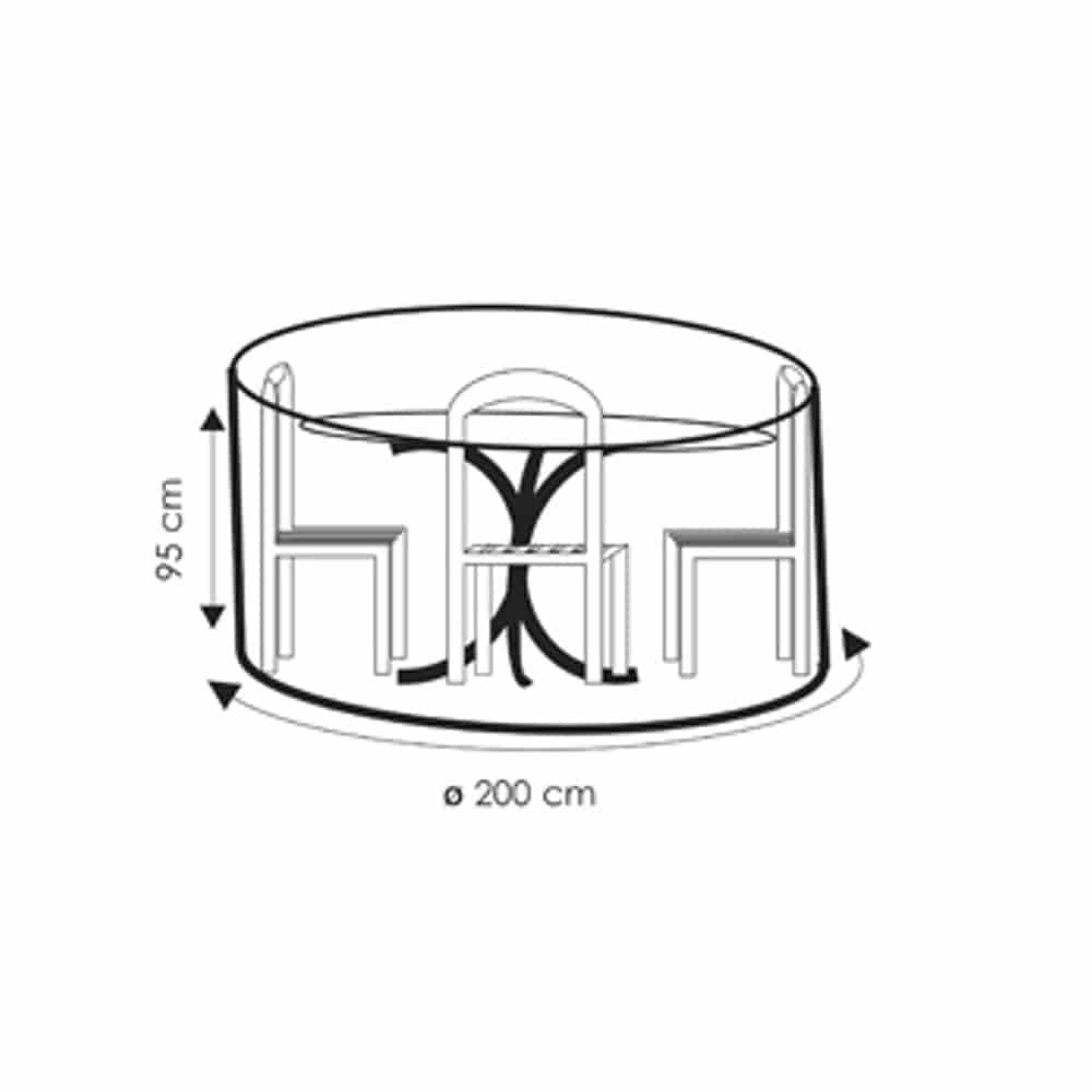 Housse de protection transparente pour ensemble de sièges ronds, env. 200x95-0