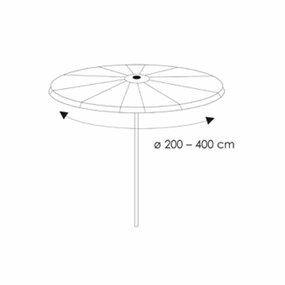 Housse de protection transparente pour parasol déporté, env. 265x 40/70/50-0