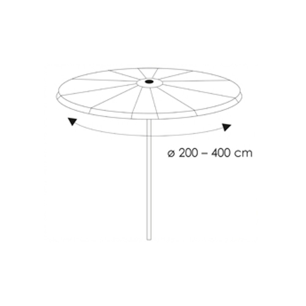 Housse de protection transparente pour parasol de jardin, Øenv.200-400, env.30x193-0