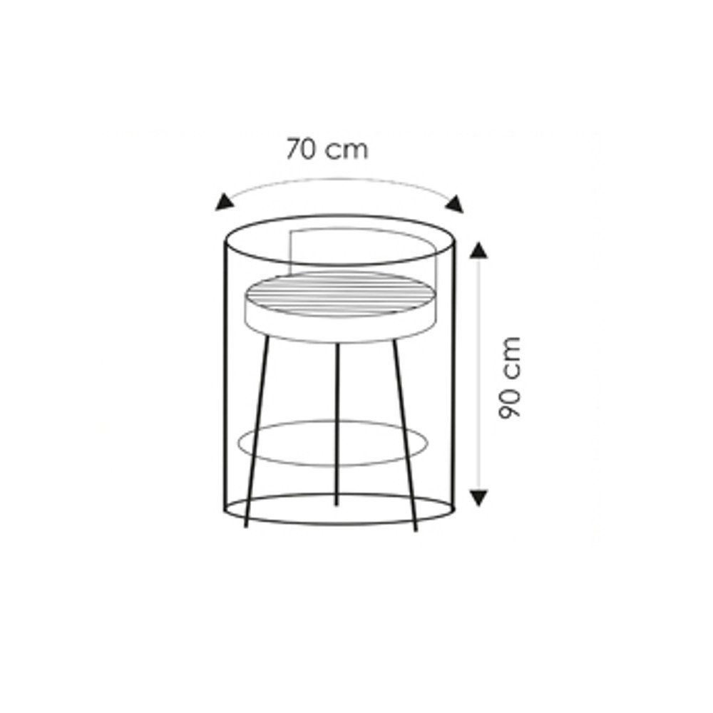 Housse de protection transparente pour barbecue rond, env. 70x90-0