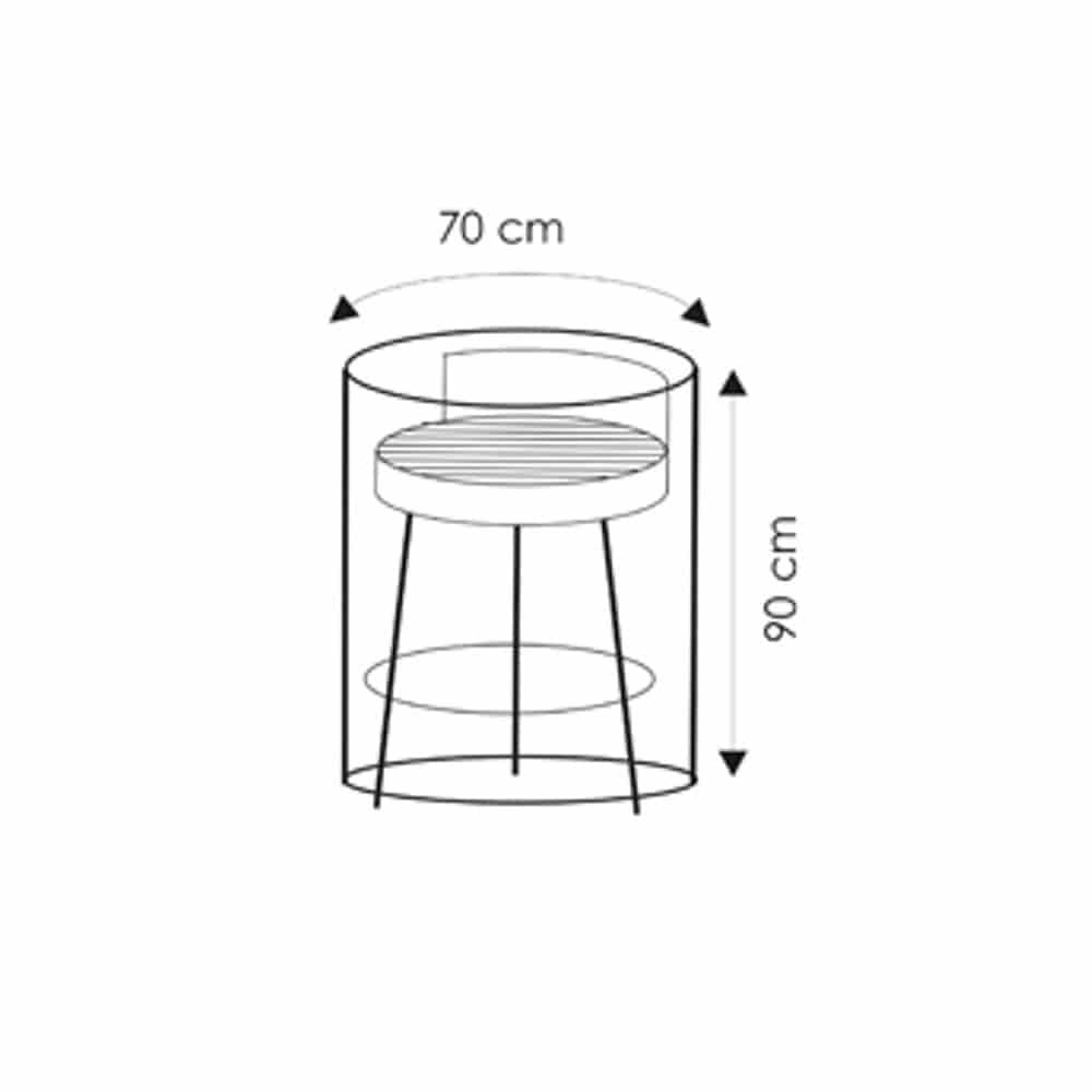 Housse de protection transparente pour barbecue rond, env. 70x90-0