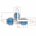 Raccord de tuyau PP PE T-réduit 40 x 32 x 40-0