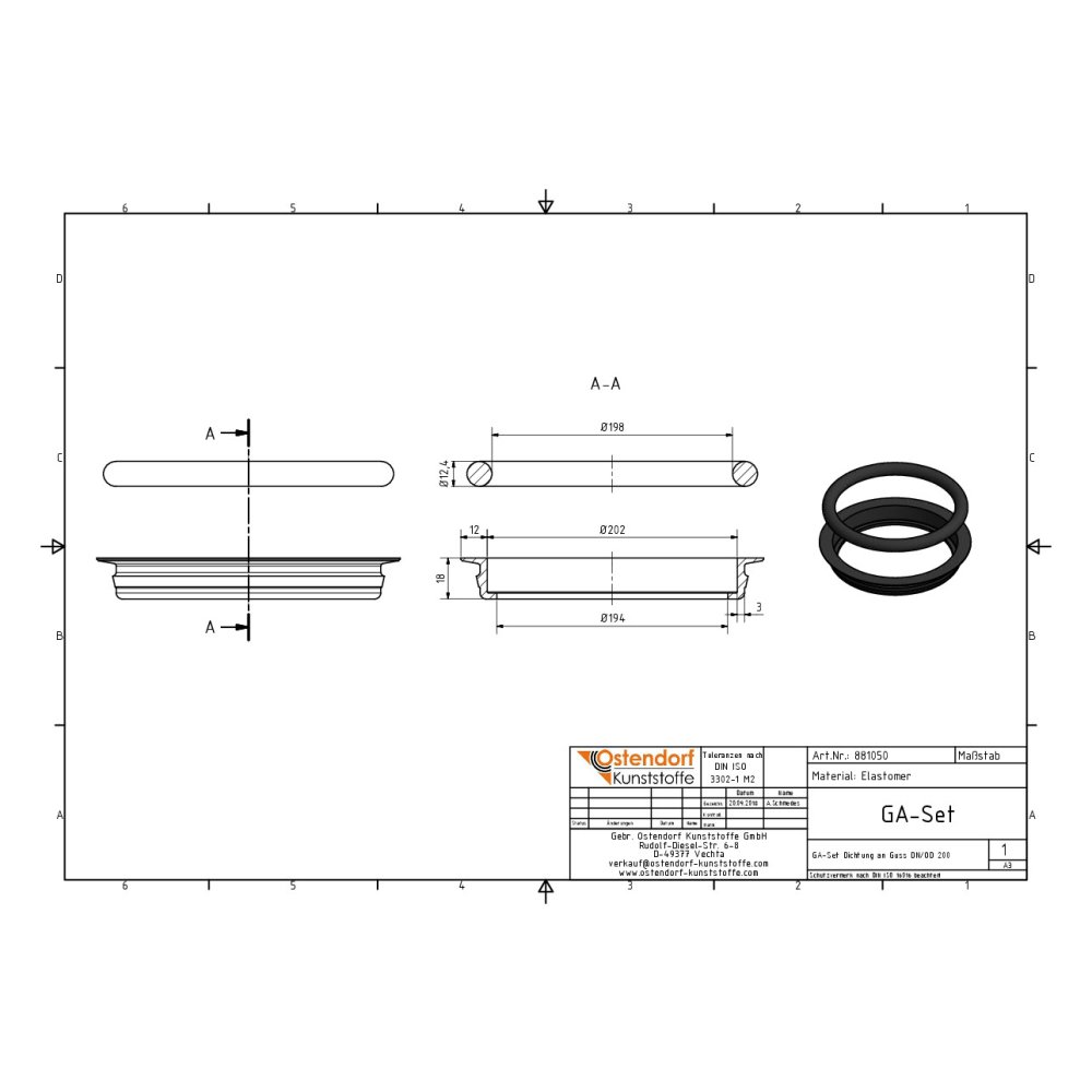 GA-Set / Joints doubles sur fonte DN/OD 200-1