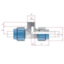 Raccord de tuyau PP PE Té 20 x 1/2" IG x 20-0