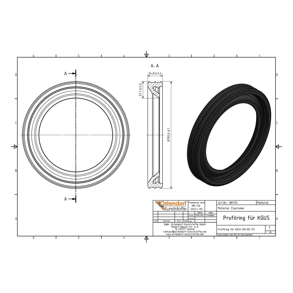 Anneau profilé pour KGUS DN/OD 125-1