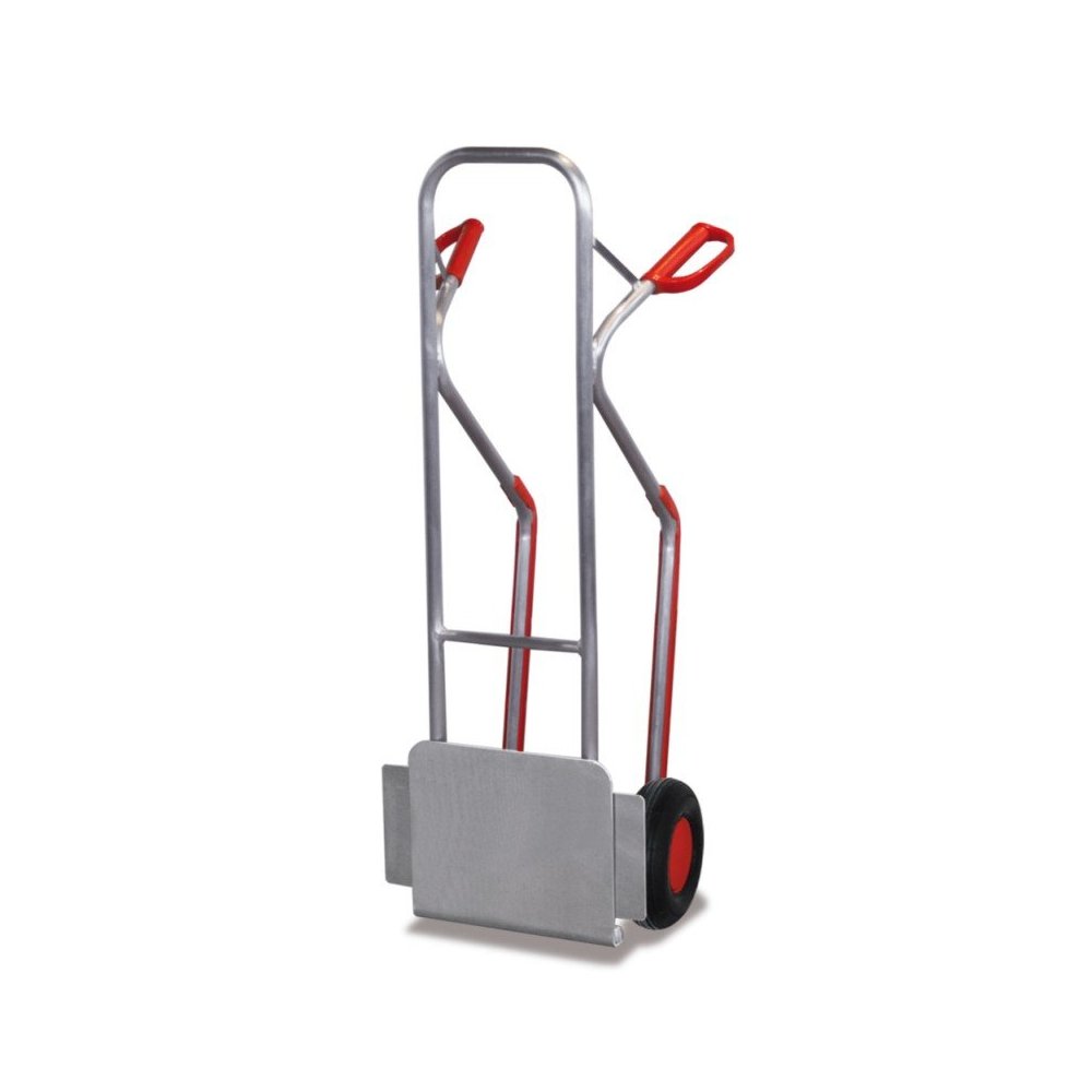 Chariot en aluminium empilable 200 kg avec pelle repliable et patins de glissement pneumatiques, pneus pleins 550 x 640 x 1300 mm-0