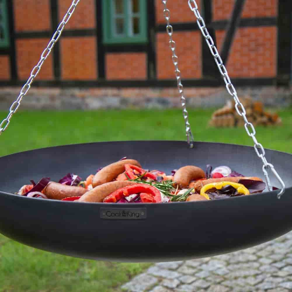 Wok sur trépied en acier naturel 180 cm - 60 cm de diamètre-2