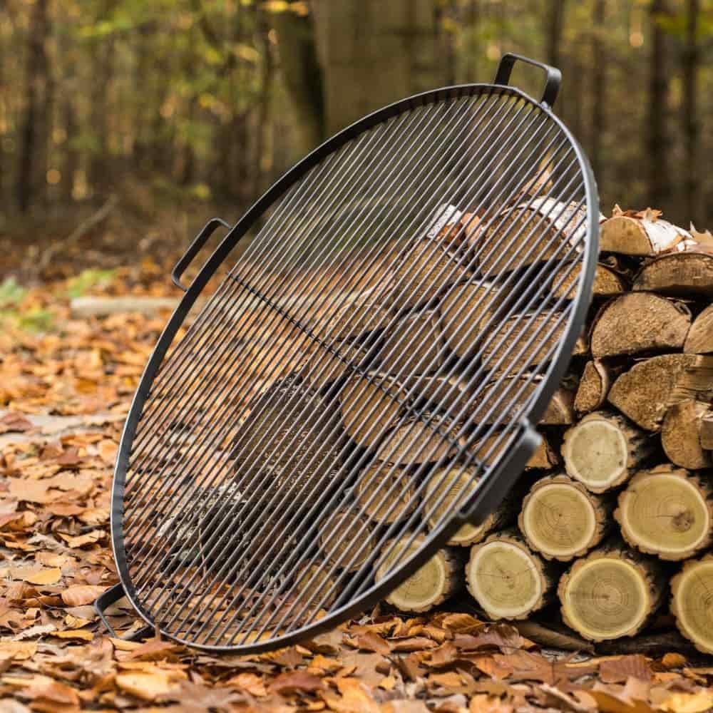 Grille en acier naturel avec 4 poignées 80 cm-1