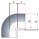 PVC - U 90° Coude Manchon 20 mm PN16-0