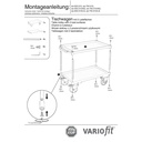 Grand chariot de table avec 2 niveaux, rebord de la baignoire 40 mm de haut + EasySTOP-1