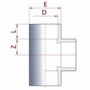 PVC - U T-connexion Manchon 32 mm PN16-0