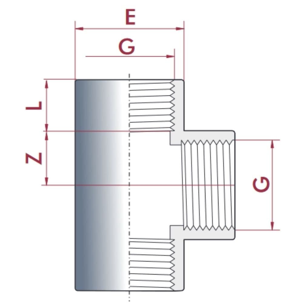 PVC - U T-connexion IG 3/4" PN10-0