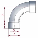 PVC - U 90° Coude 20 mm PN16-0