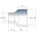 PVC-U Réduction longue 32-25mm x 20 mm PN16-0