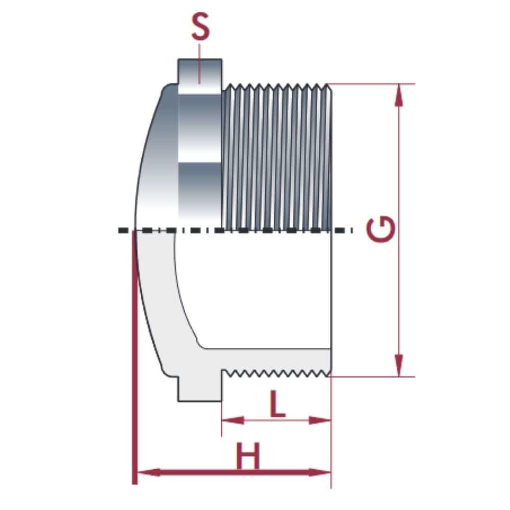 PVC-U Bouchon AG 1/2" PN10-0