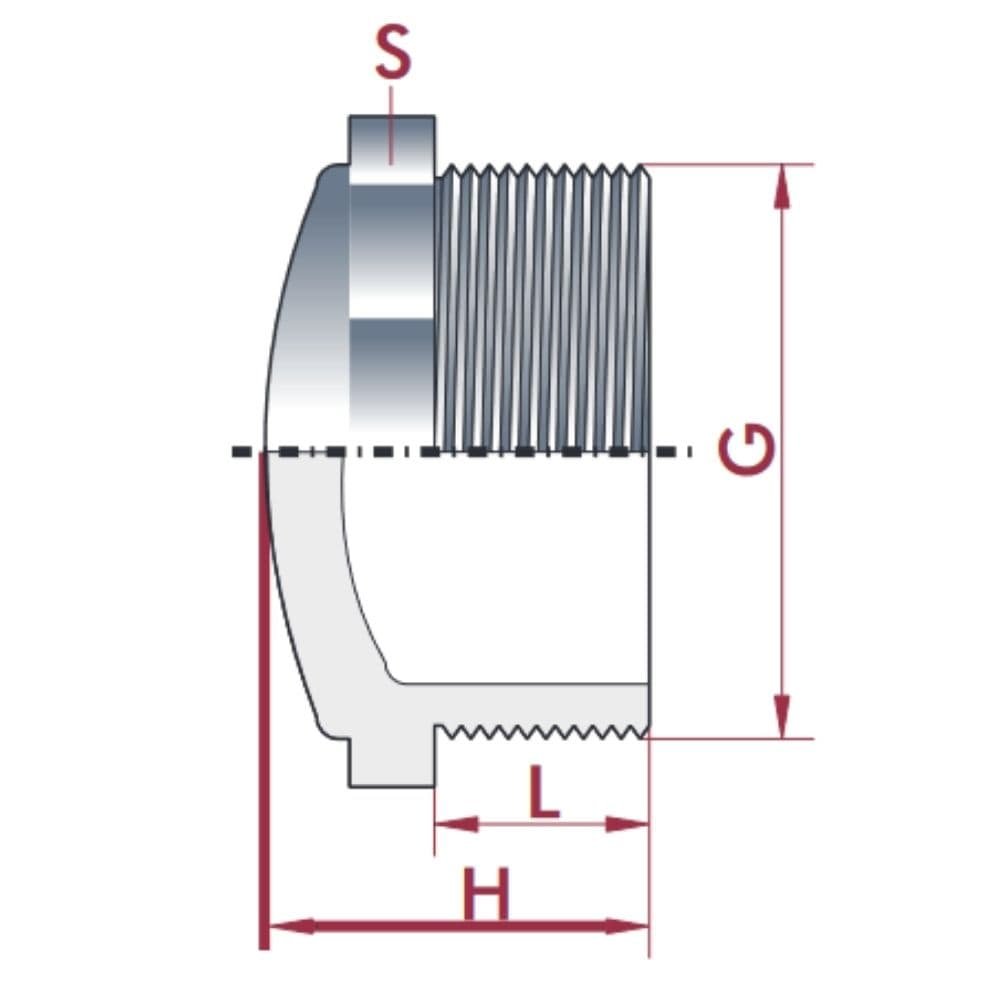 PVC - U Bouchon AG 1 1/2" PN10-0