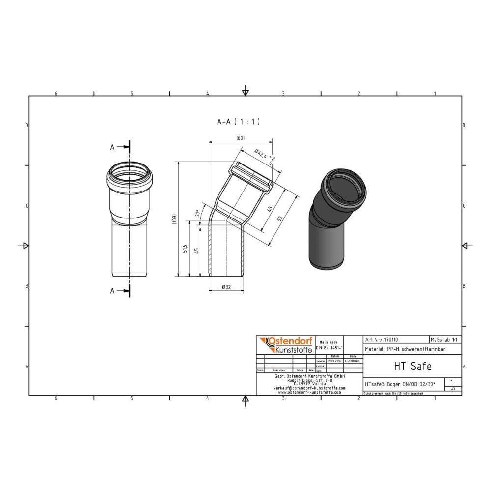 HTsafeB Coude DN/OD 32 30 Degrés-1