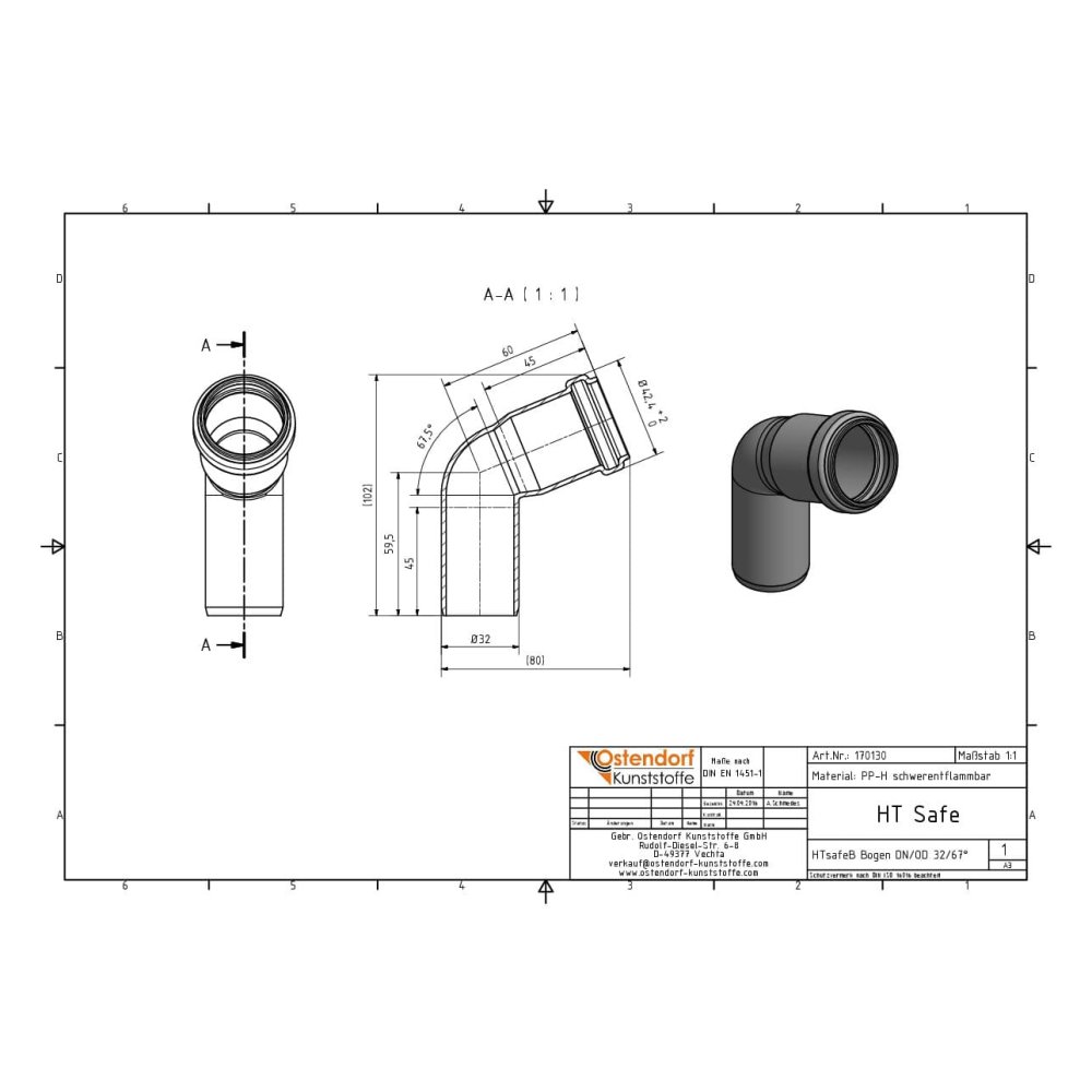 HTsafeB Coude DN/OD 32 67 Degrés-1