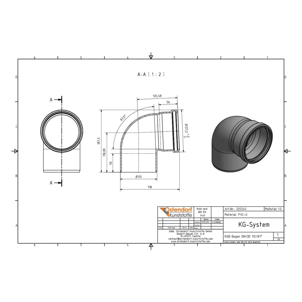 KGB Courbe DN/OD 110 87 Degrés-0