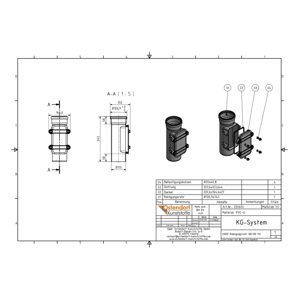 KGRE Tuyau de nettoyage DN/OD 110-1