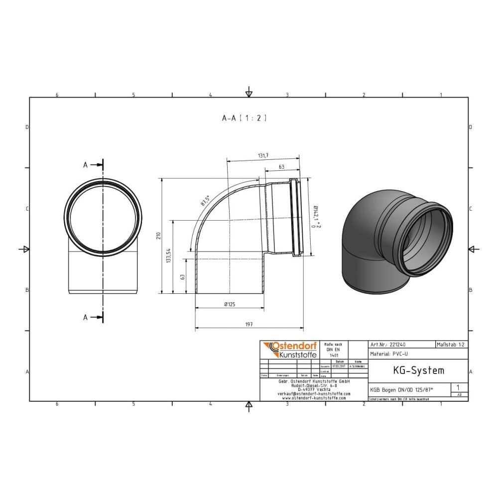 KGB Coude DN/OD 125 87 Degrés-2