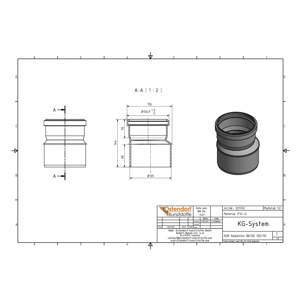 Réduction KGR DN/OD 125/110-1