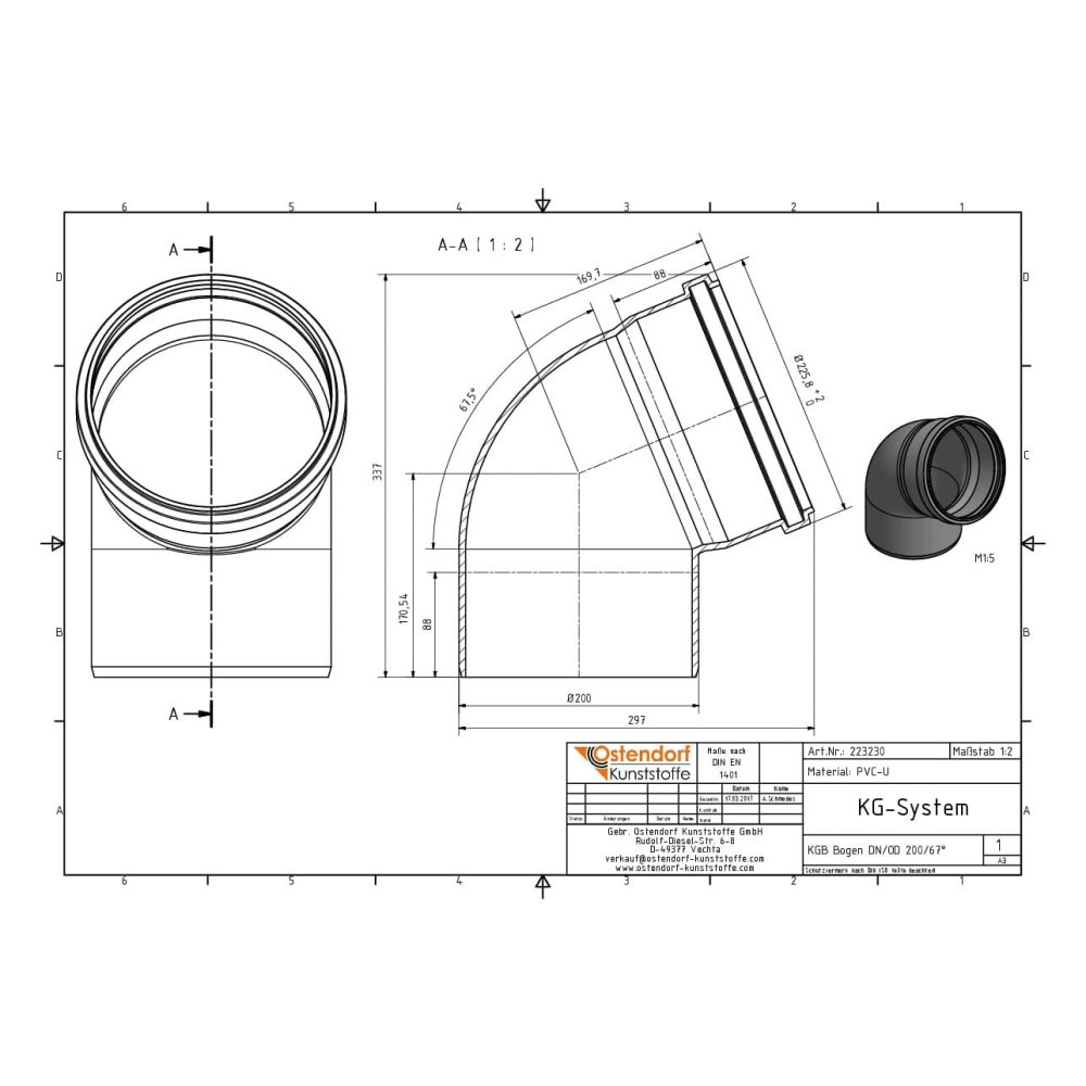 KGB Bogen DN/OD 200 67 Degrés-2