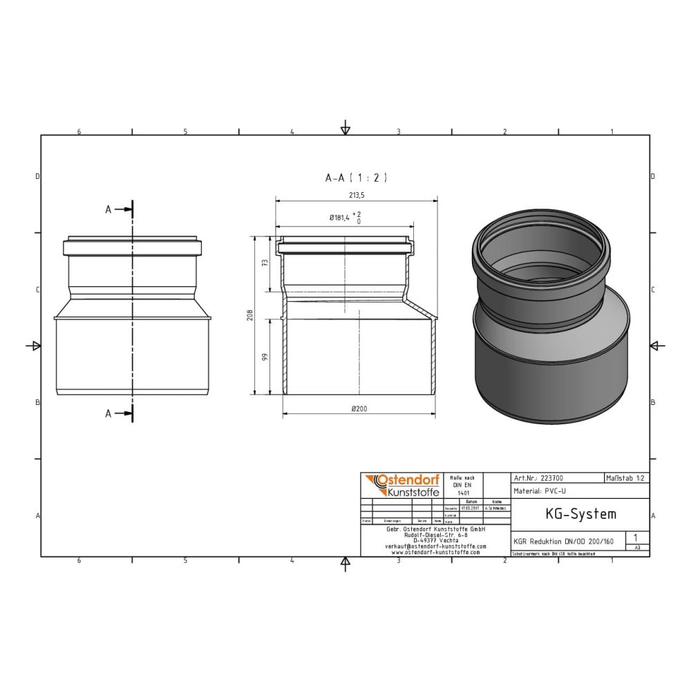 KGR Réduction DN/OD 200/160-1