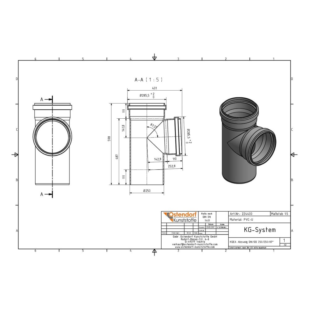 KGEA Abzweig DN/OD 250/250 87 Grad-1