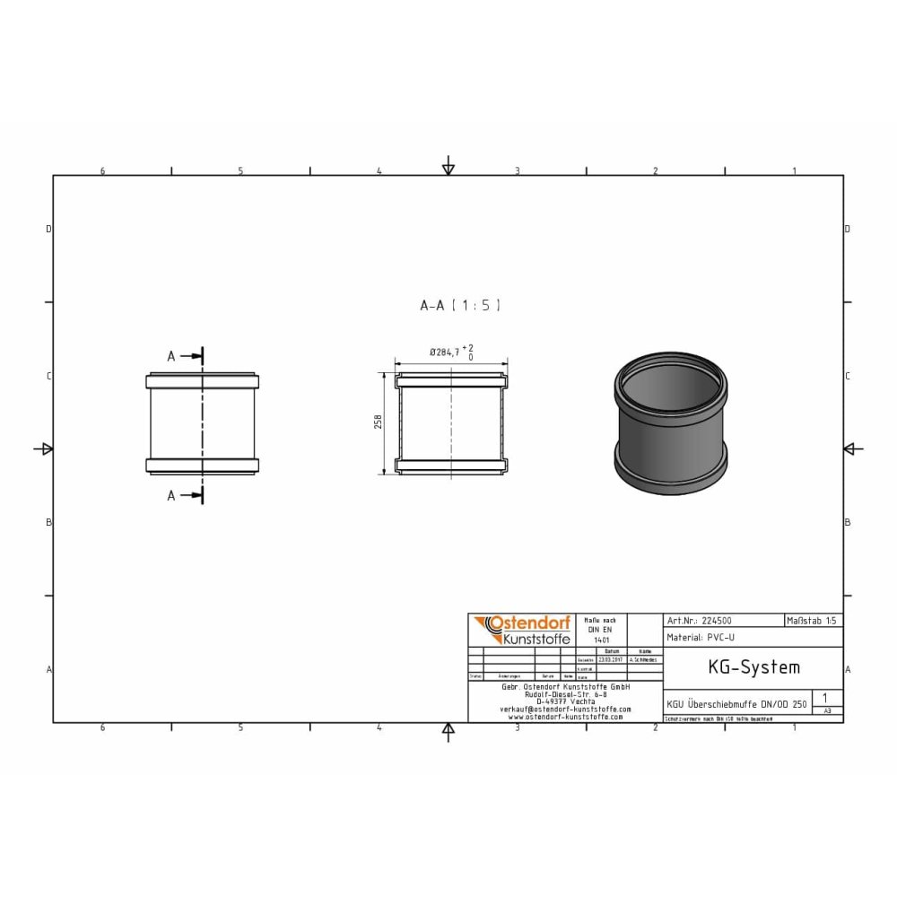 KGU Manchon coulissant DN/OD 250-0