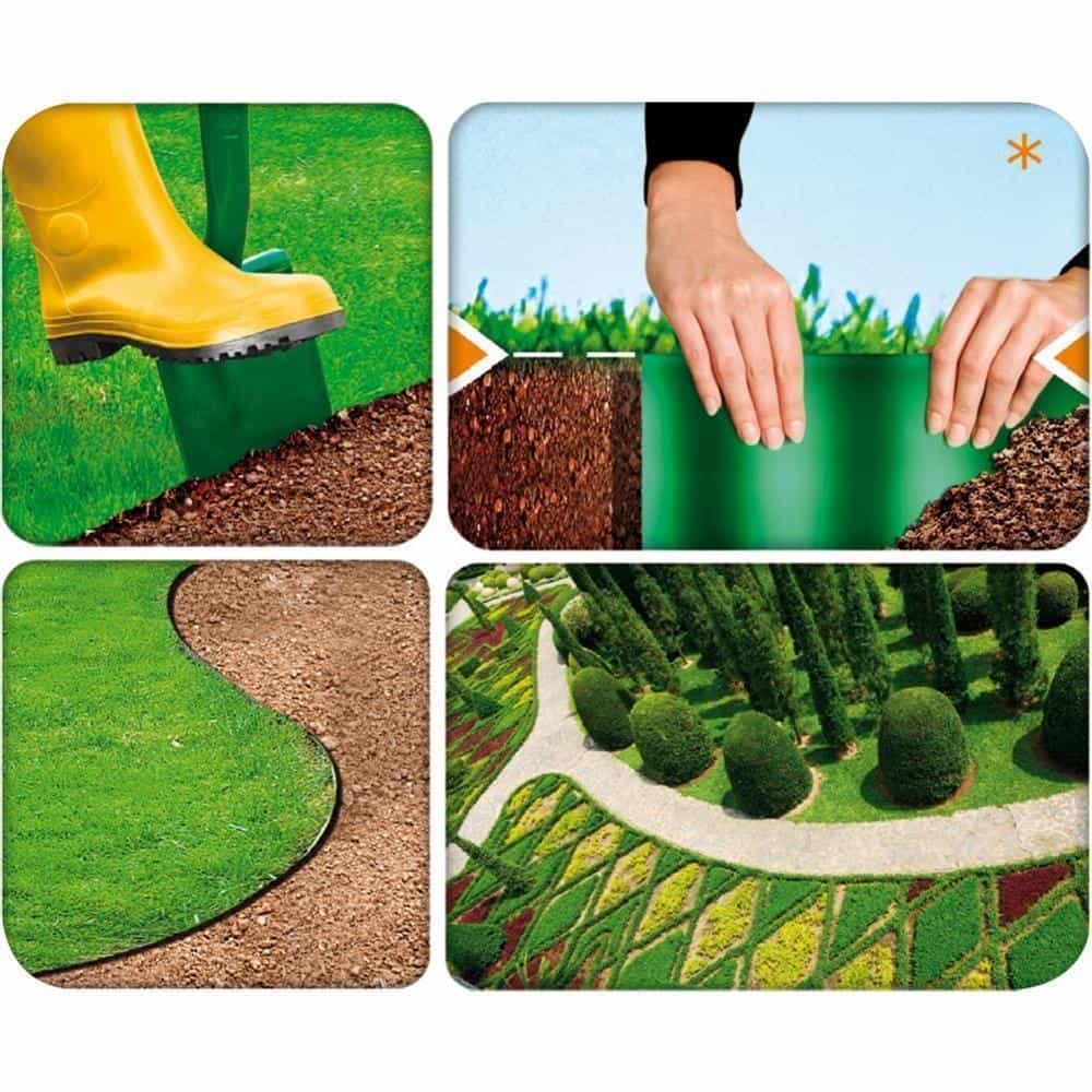 Bordure de jardin verte 10 cm x 9 mètres-0