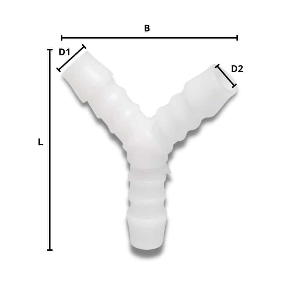 Raccord de tuyau en plastique Y-Pièce 10 mm-0