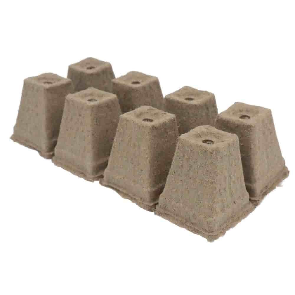 Plateau de culture 6 x 6 cm, 8 pots octogonaux par plateau, compostable-2